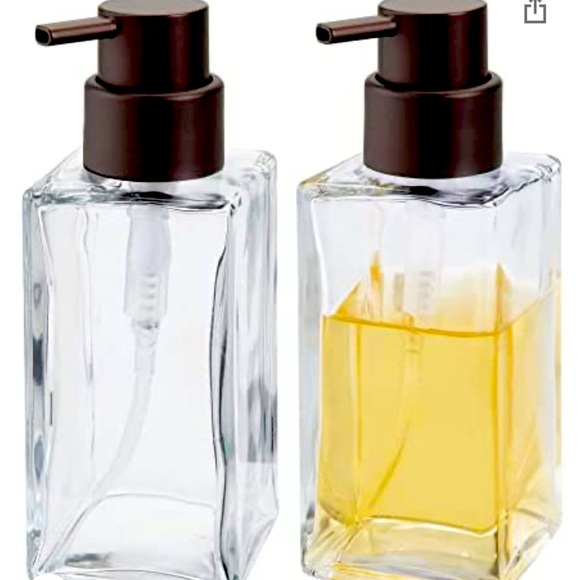 Other - Square Glass Refillable Liquid Soap Dispenser Pump Bottle New/ never used
